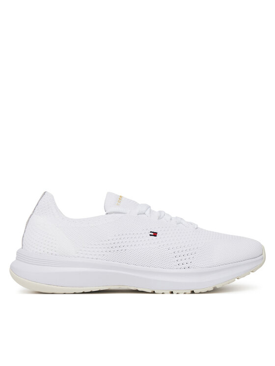 Tommy Hilfiger Snīkeri Tommy Hilfiger Th Knit Runner FW0FW08813 Balts