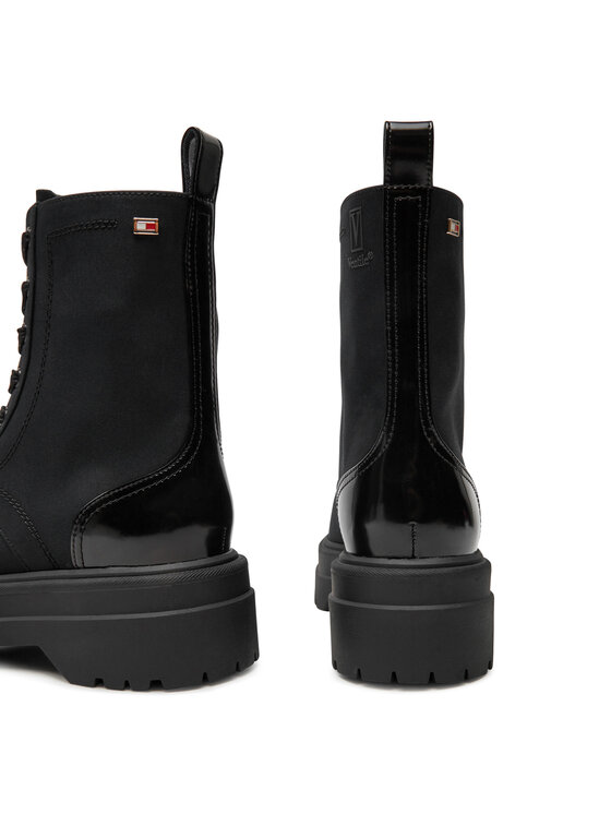 Tommy Hilfiger Ορειβατικά παπούτσια Tommy Hilfiger Flag Ventile Lace Up Boot FW0FW08287 Μαύρο