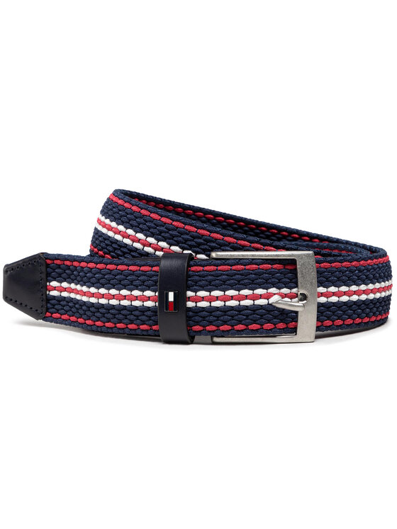 Tommy Hilfiger Pánský pásek Tommy Hilfiger Adan Elastic 3.5 AM0AM07318 Tmavomodrá