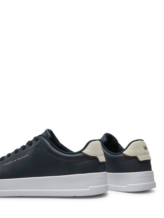 Tommy Hilfiger Sneakersy Tommy Hilfiger Th Court Lth Detail Ess FM0FM05367 Tmavomodrá