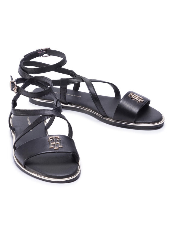 Tommy Hilfiger Basutės Tommy Hilfiger Th Hardware Flat Sandal FW0FW05021 Juoda