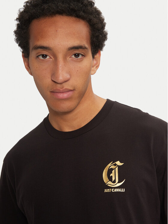Just Cavalli Just Cavalli Majica 77OAHT02 Črna Regular Fit