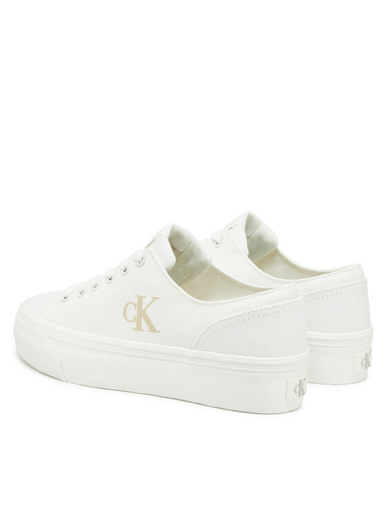 Calvin Klein Jeans Tenisówki Calvin Klein Jeans Vulc Flatform Low Cv Mg YW0YW01763 Biały