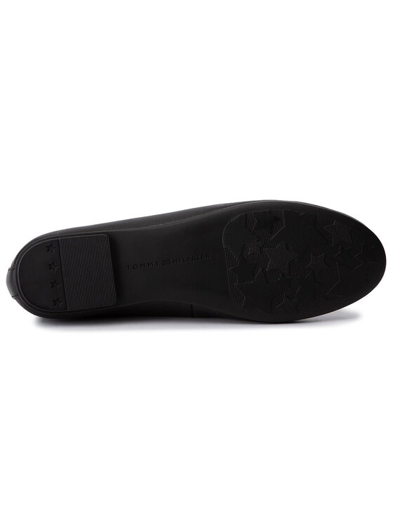 Tommy Hilfiger Balerinos Tommy Hilfiger Essential Leather Ballerina FW0FW04316 Juoda