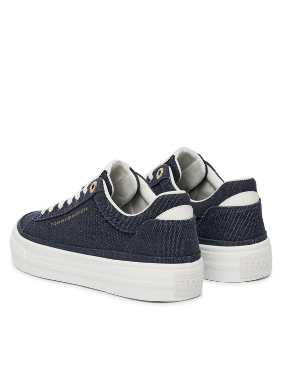 Tommy Hilfiger Гуменки Tommy Hilfiger Th Foxing Platform Washed Canvas FW0FW09172 Син