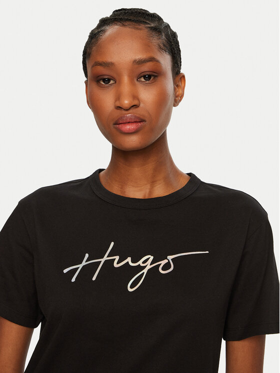 HUGO HUGO Футболка Damacia 50535491 Чорний Regular Fit