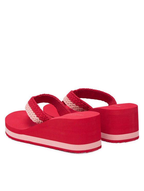 Tommy Hilfiger Žabky Tommy Hilfiger Th Wedge Crochet Summer Sandal FW0FW09420 Červená