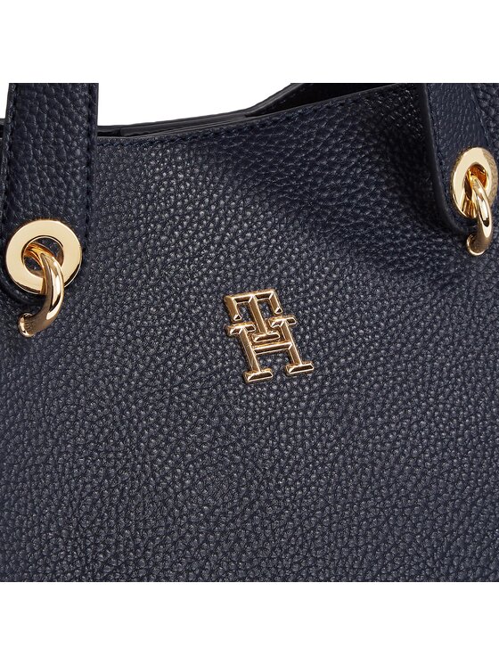 Tommy Hilfiger Kabelka Tommy Hilfiger Th Emblem Satchel AW0AW15177 Tmavomodrá