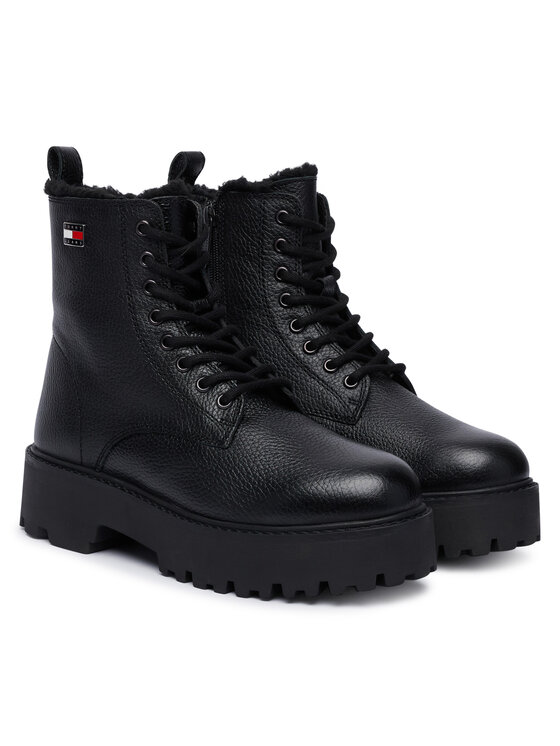 Tommy Jeans Šnurovacia obuv Tommy Jeans Tjw Platform Boots Wl EN0EN03159 Čierna