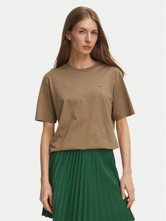 Lacoste Lacoste Camiseta TF7215 Marrón claro Regular Fit
