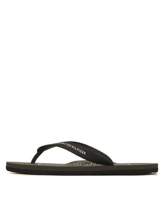 Tommy Hilfiger Chancletas Tommy Hilfiger Rubber Hilfiger Beach Sandal FM0FM04468 Negro