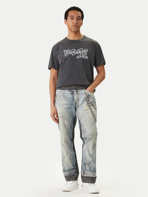 Versace Jeans Couture Versace Jeans Couture Camiseta 80GAHB02 CJB02 Negro Regular Fit