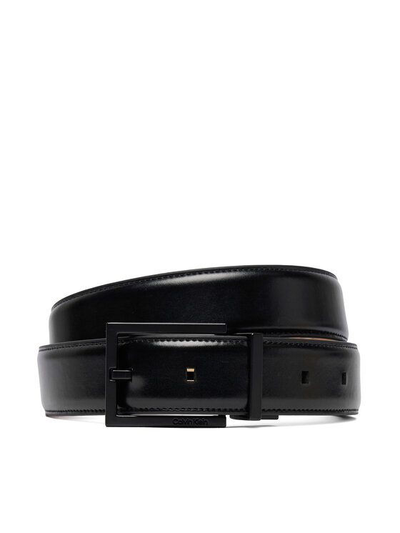 Calvin Klein Pánsky opasok Calvin Klein Square Buckle Smooth 32Mm Adj LV04D7026G Čierna