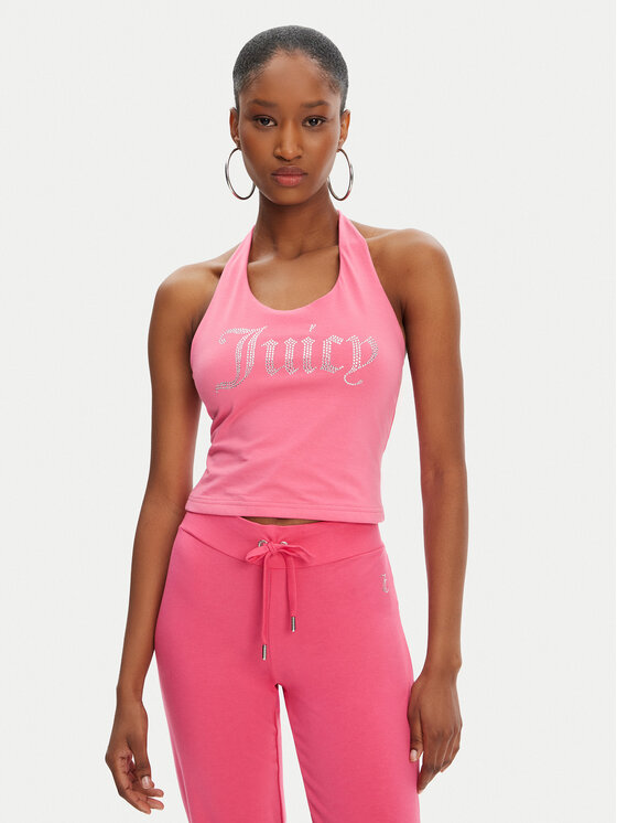 Juicy Couture Juicy Couture Топ Tied JCWCT125306 Рожевий Slim Fit