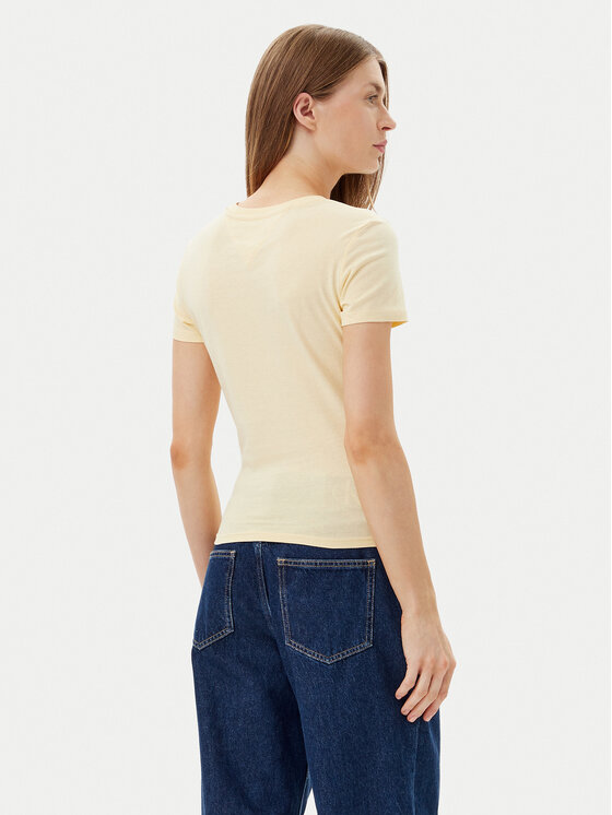 Tommy Jeans Tommy Jeans Camiseta Essential DW0DW20316 Amarillo Slim Fit