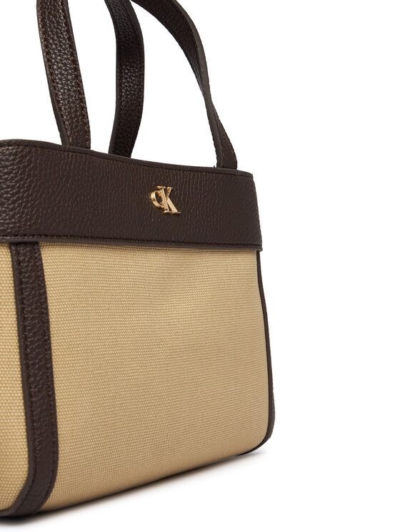 Calvin Klein Ročna torba Calvin Klein Ck Canvas Mini Tote Crossbody LV04F3504G Rjava