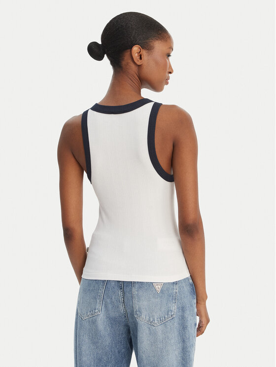 Guess Jeans Guess Jeans Топ W6GPZ8 KF641 Білий Slim Fit