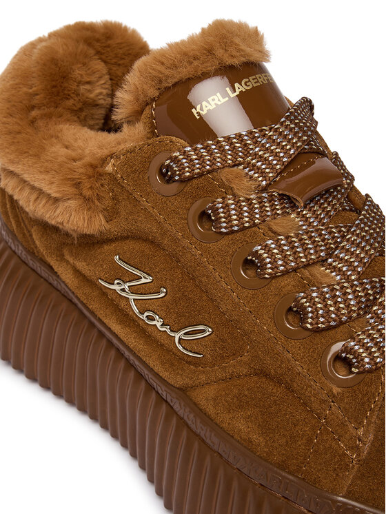 KARL LAGERFELD Sneakersy KARL LAGERFELD Kreeper Lo KL42312L Brązowy