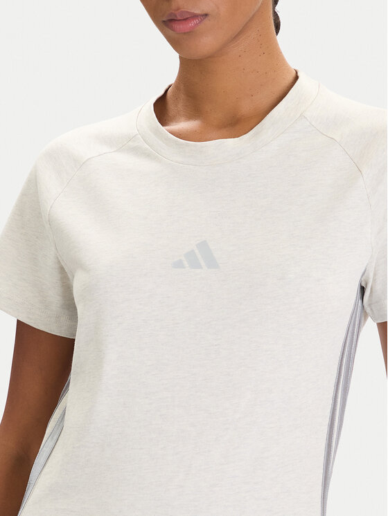 adidas adidas Футболка Holiday 3-Stripes JM1880 Бежевий Slim Fit