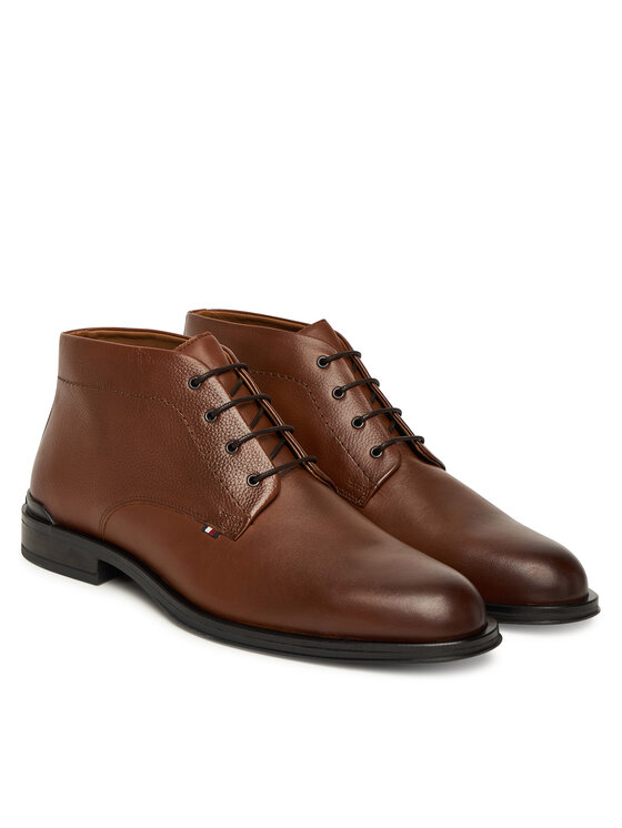 Tommy Hilfiger Botines planos Tommy Hilfiger Corporate Hilfiger Lth Boot FM0FM05697 Marrón