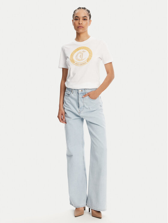 Just Cavalli Just Cavalli T-shirt 78PAHE13 Bianco Regular Fit