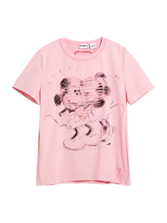 Desigual Desigual Camiseta Core Mickey 26SWTK42 Rosa Regular Fit