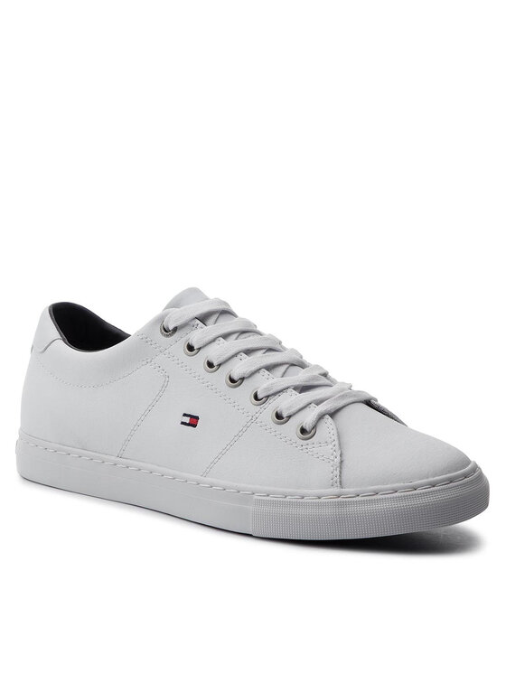 Tommy Hilfiger Laisvalaikio batai Tommy Hilfiger Essential Leather Sneaker FM0FM02157 Balta