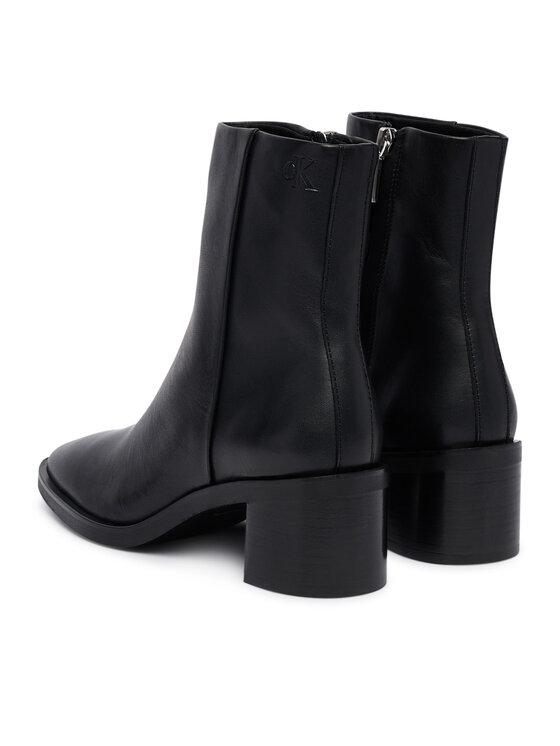 Calvin Klein Členková obuv Calvin Klein Block Heel Ank Boot Lth HW0HW03220 Čierna