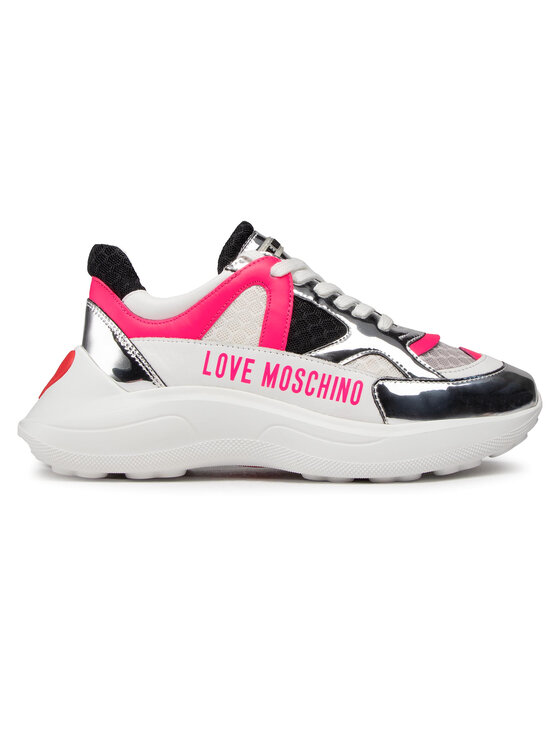 LOVE MOSCHINO Sneakersy LOVE MOSCHINO JA15306G1CIV300A Biela