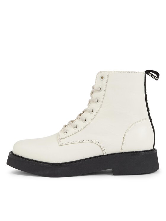 Tommy Jeans Auliniai batai Tommy Jeans Tjw Lace Up Flat Boot EN0EN02310 Écru