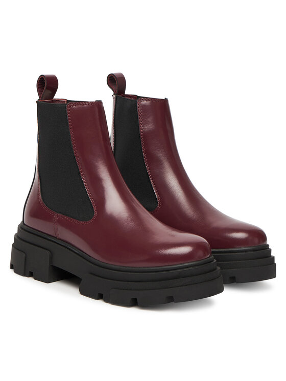 Tommy Hilfiger Боти тип челси Tommy Hilfiger Shiny FW0FW09042 Кафяв