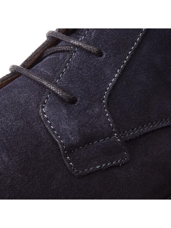 Tommy Hilfiger Botines planos Tommy Hilfiger Color Block Heel Suede Boot FM0FM01805 Azul marino