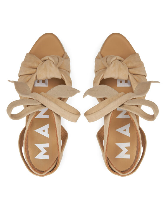 Manebi Еспадрильї Manebi Hamptons Wedge Espadrilles With Knot M 1.1 WS Бежевий