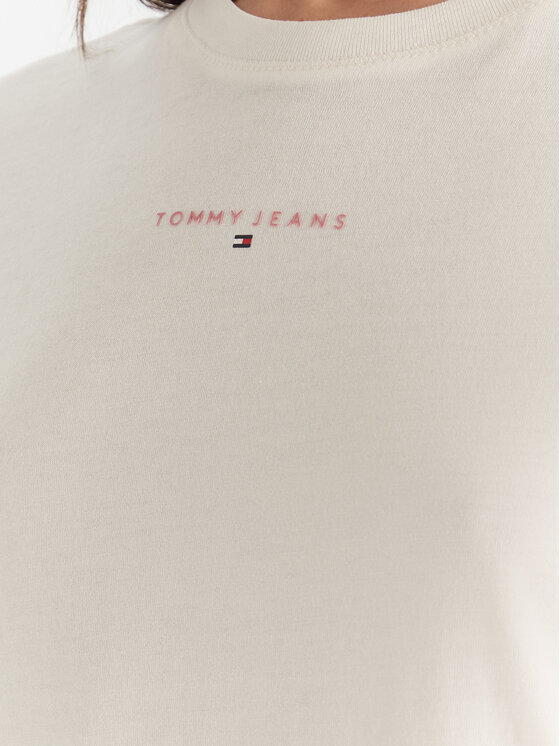 Tommy Jeans Tommy Jeans Camiseta Linear DW0DW21964 Écru Regular Fit