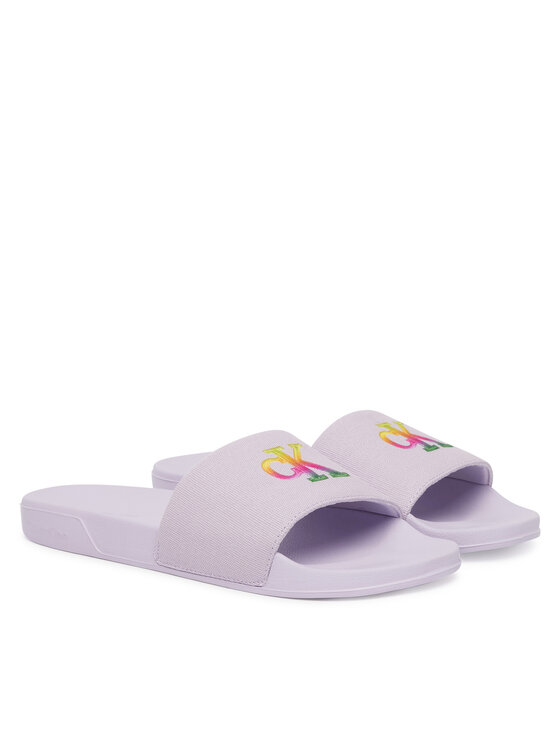 Calvin Klein Klapki Calvin Klein Essential Slide Pride Cv Wn HW0HW03297 Fioletowy jasny