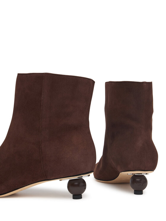 Weekend Max Mara Botki Weekend Max Mara Wkacapanna 2625796014 Brązowy ciemny