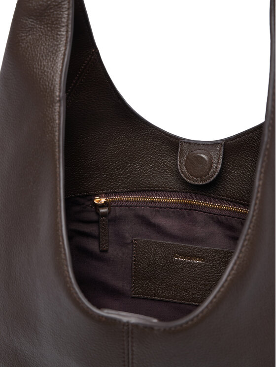 Calvin Klein Torbica Calvin Klein Slouchy Leather Md Shoulder Bag LV04F3543G Smeđa