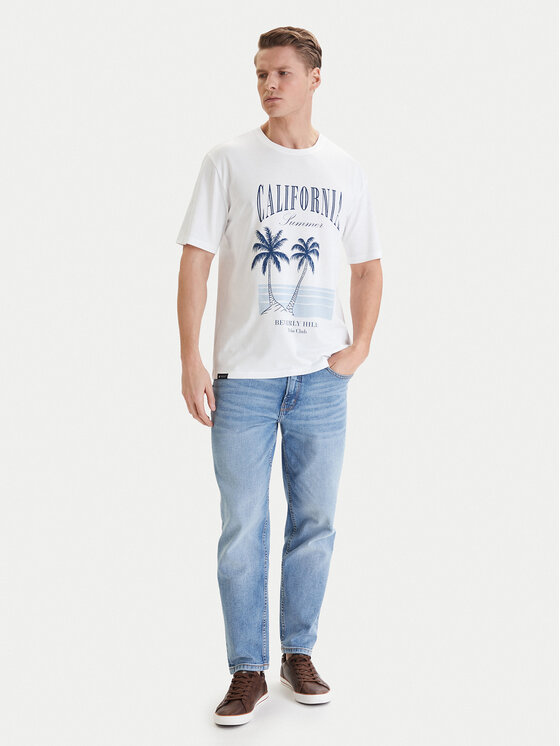 Beverly Hills Polo Club Beverly Hills Polo Club Camiseta W126-BHMTS-1020-01P Blanco Regular Fit