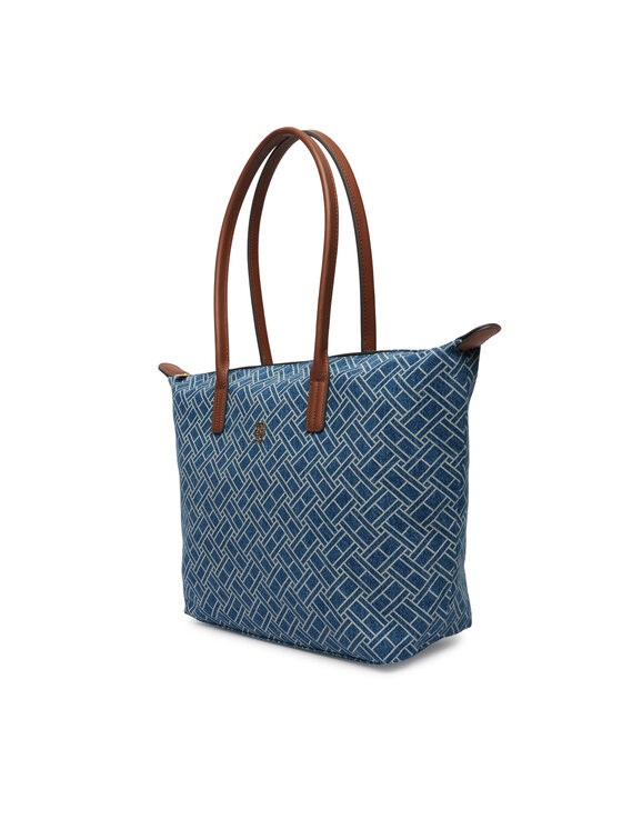 Tommy Hilfiger Borsetta Tommy Hilfiger Popette Tote Denim Flag AW0AW18613 Blu