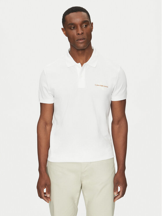 Calvin Klein Jeans Calvin Klein Jeans Polo marškinėliai Monologo J30J325664 Balta Regular Fit