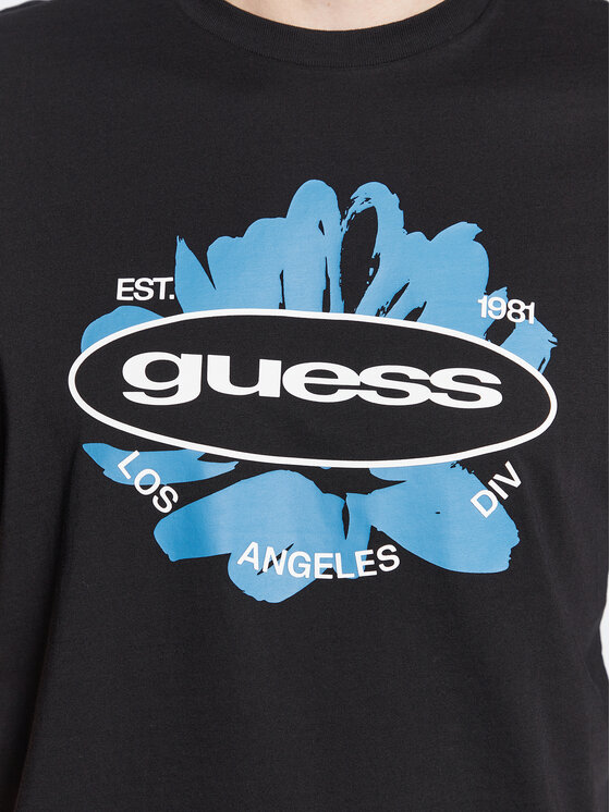 Guess Guess Marškinėliai Logo M3GI61 K9RM1 Juoda Slim Fit