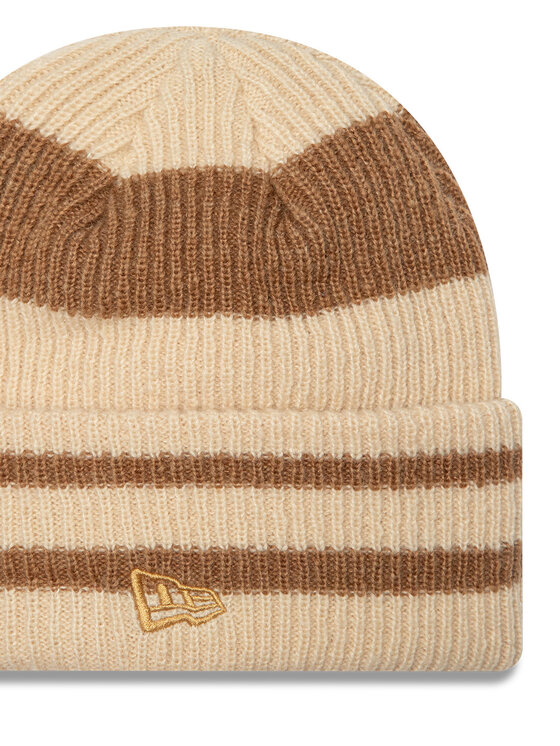 New Era Шапкa New Era Stripe Cuff Knit Beanie 60580764 Бежевий