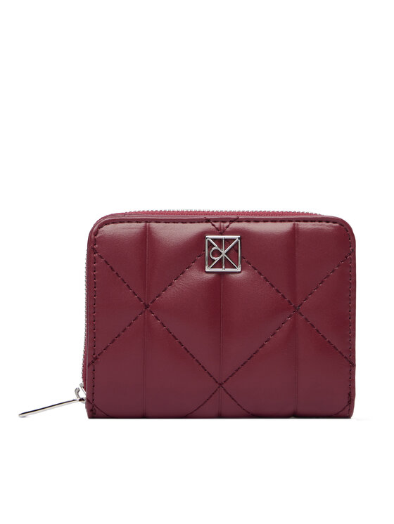 Calvin Klein Cartera Calvin Klein Quilted Flap Zip Around LV04F1124G Guinda/burdeos