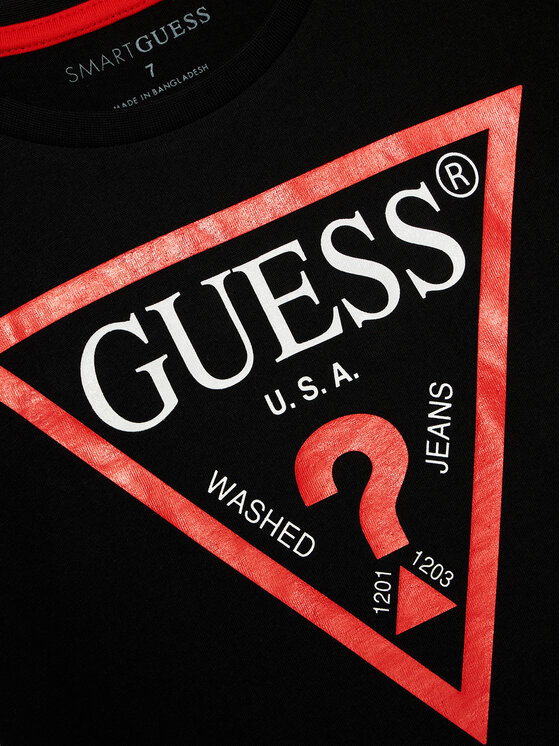 Guess Guess Футболка N73I55 K8HM0 Чорний Regular Fit
