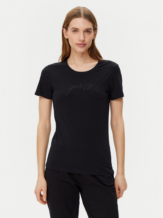 Guess Guess Футболка O5GI02 KBBU1 Чорний Regular Fit