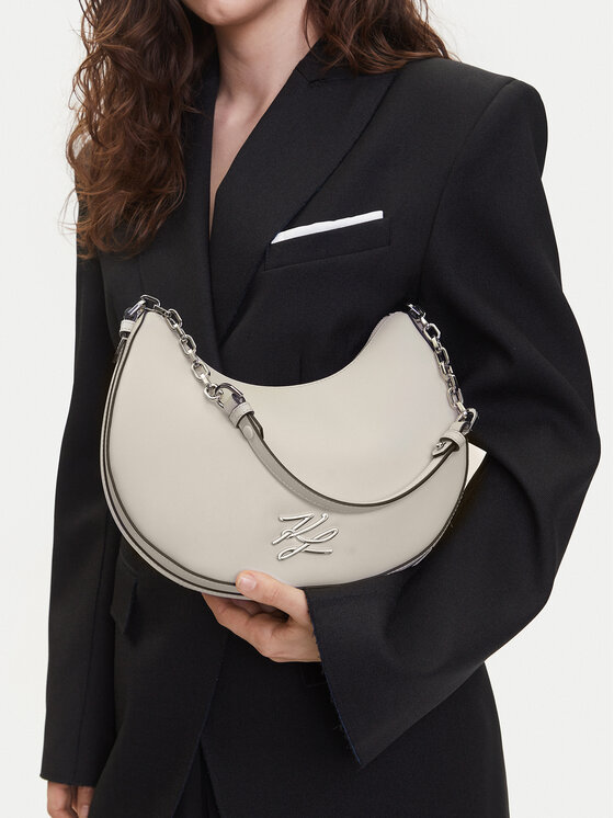 KARL LAGERFELD Ročna torba KARL LAGERFELD A2W30019 Kremna