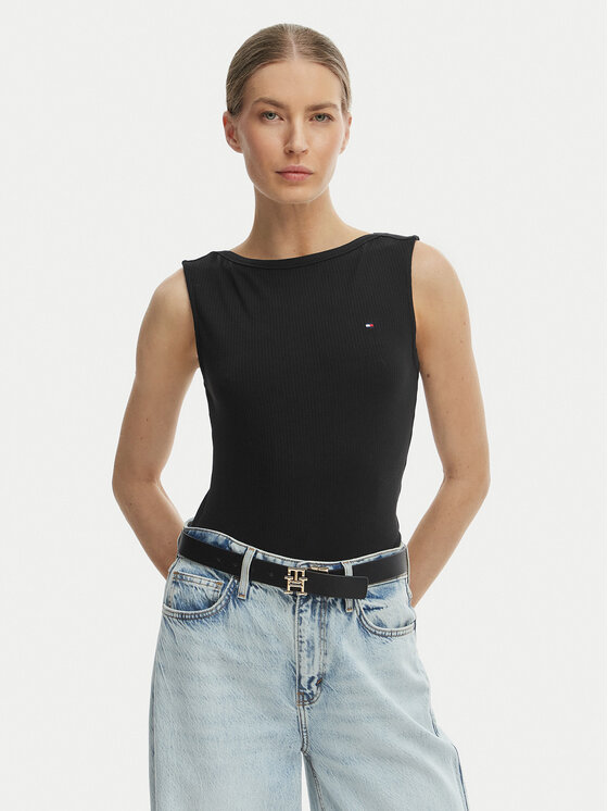 Tommy Hilfiger Tommy Hilfiger Top WW0WW47807 Negro Slim Fit