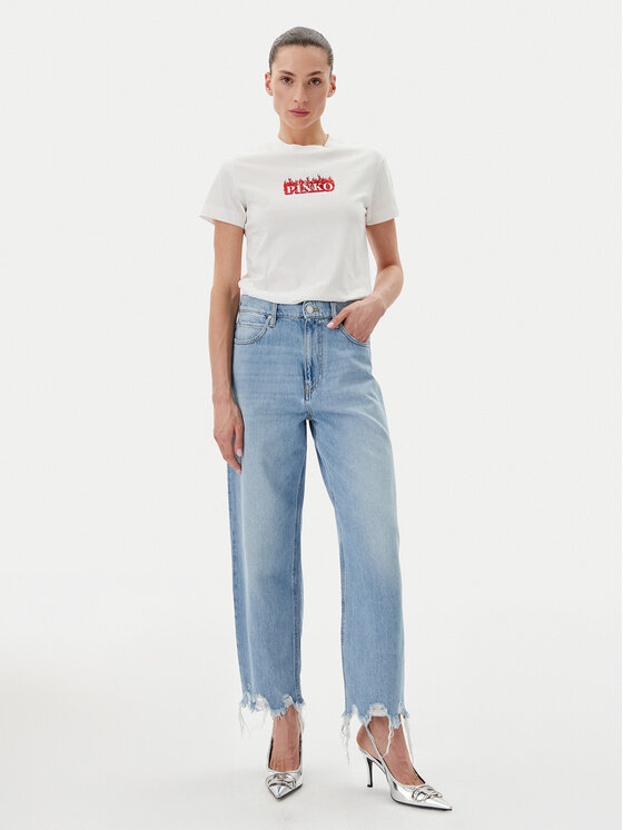 PINKO PINKO Футболка Trapani 105050 A2D6 Білий Regular Fit