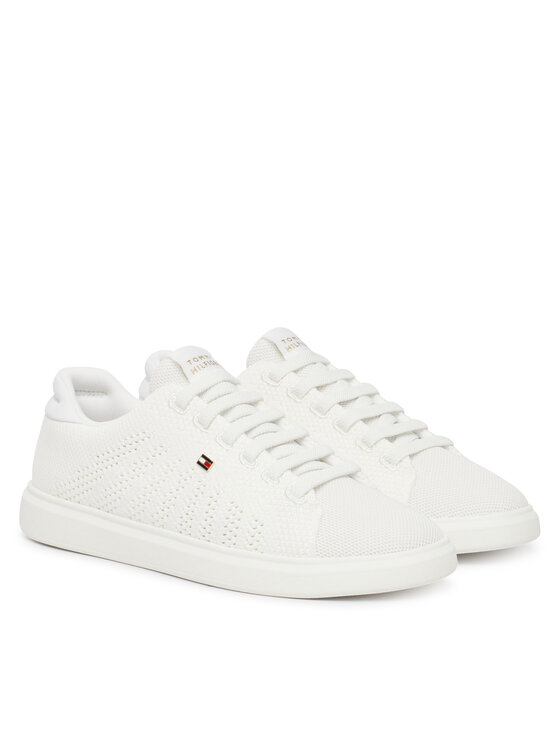 Tommy Hilfiger Sneakersy Tommy Hilfiger Th Icon Light Knit Sneaker FW0FW09401 Biela