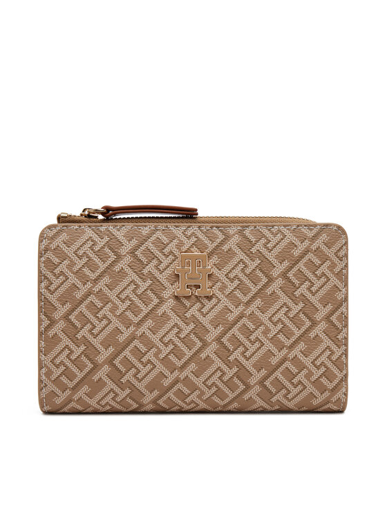 Tommy Hilfiger Peněženka Tommy Hilfiger Th Monoplay Leather Med 7 Wallet AW0AW17417 Hnědá